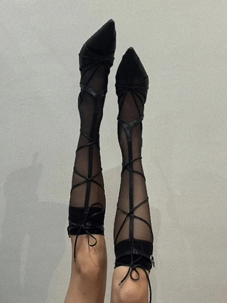 Stiletto Strap Black High Heel(8cm)