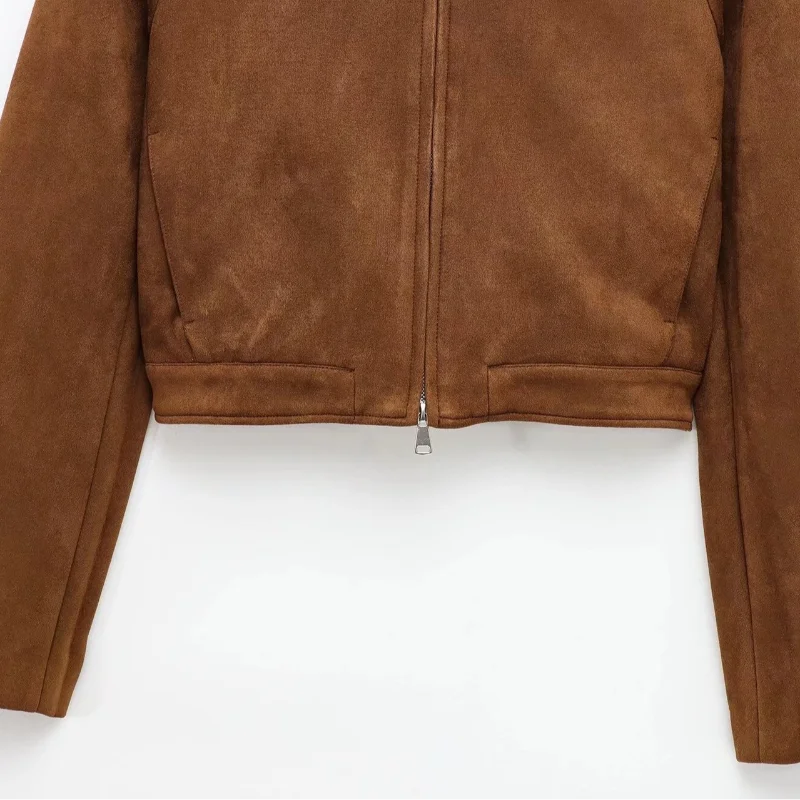 Women’s Faux Suede Cropped Jacket