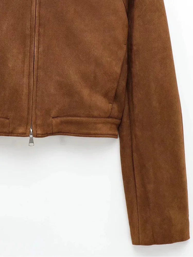 Women’s Faux Suede Cropped Jacket