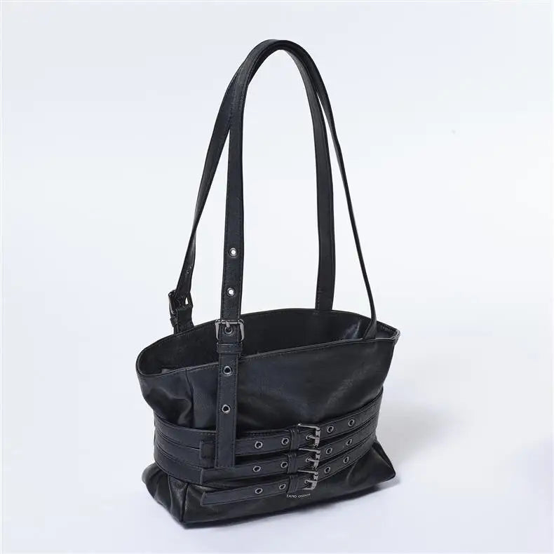 Belt Detail Structured Shoulder Bag