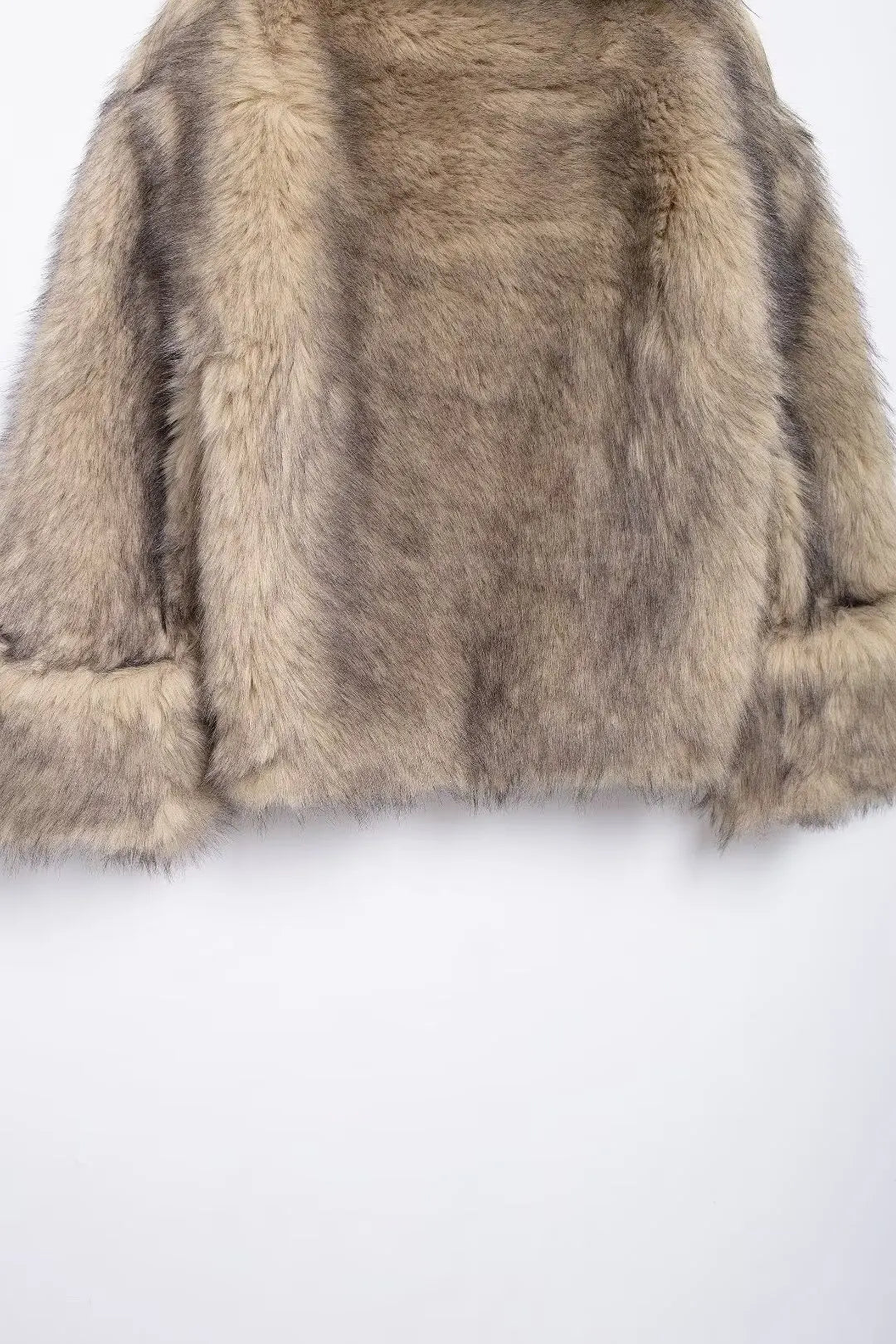 Fake fur high-neck jacket