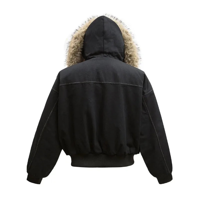 Fur Hood Winter Bomber Jacket