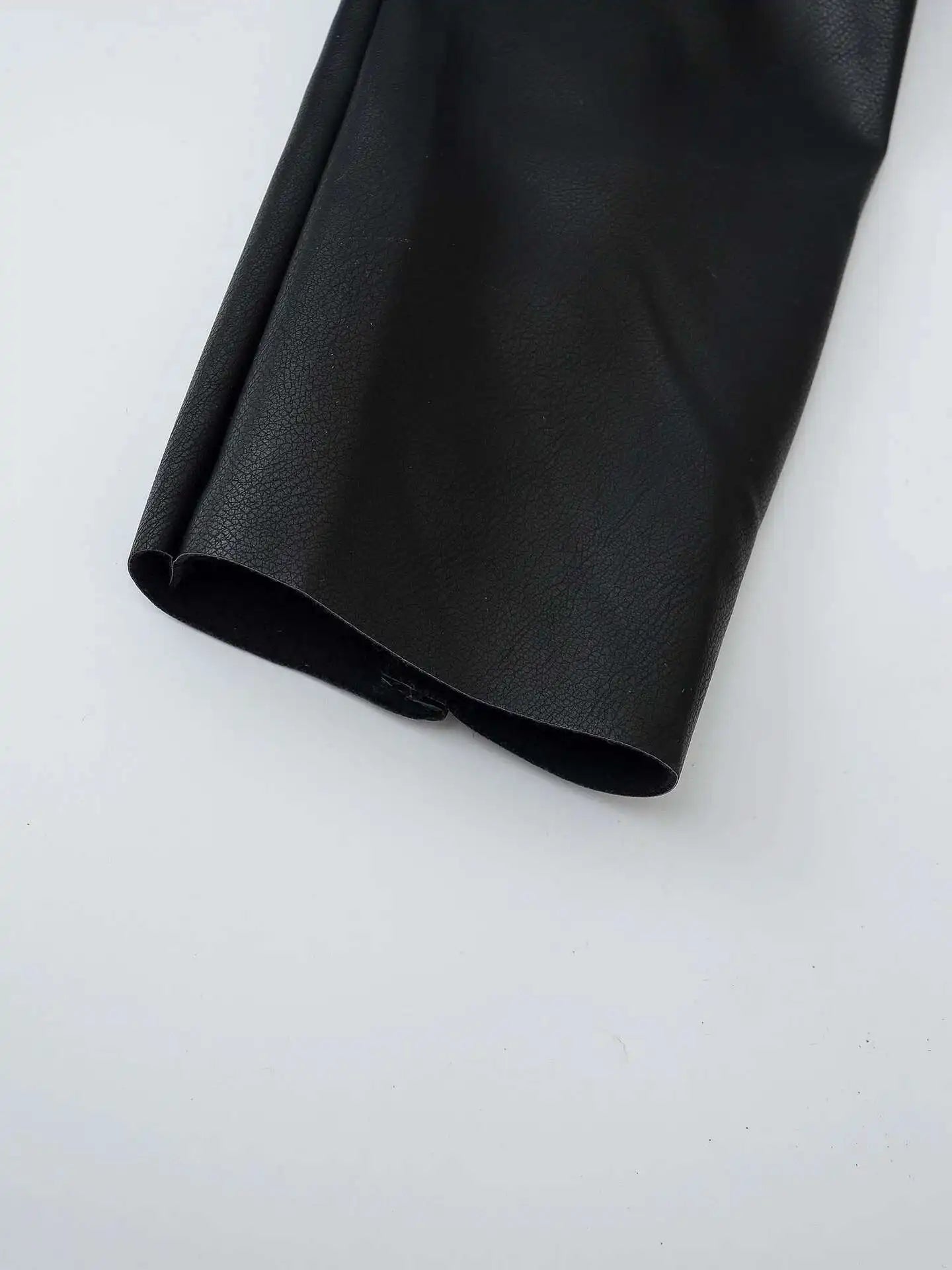 Asymmetric Zip Black Leather Jacket