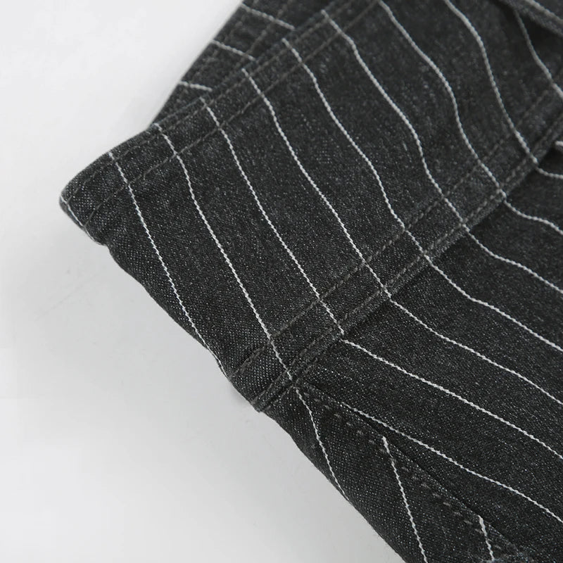 Low-Rise Pinstripe Micro Shorts – Y2K Street Style