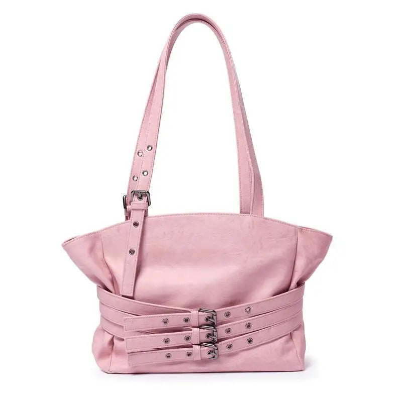 Belt Detail Structured Shoulder Bag