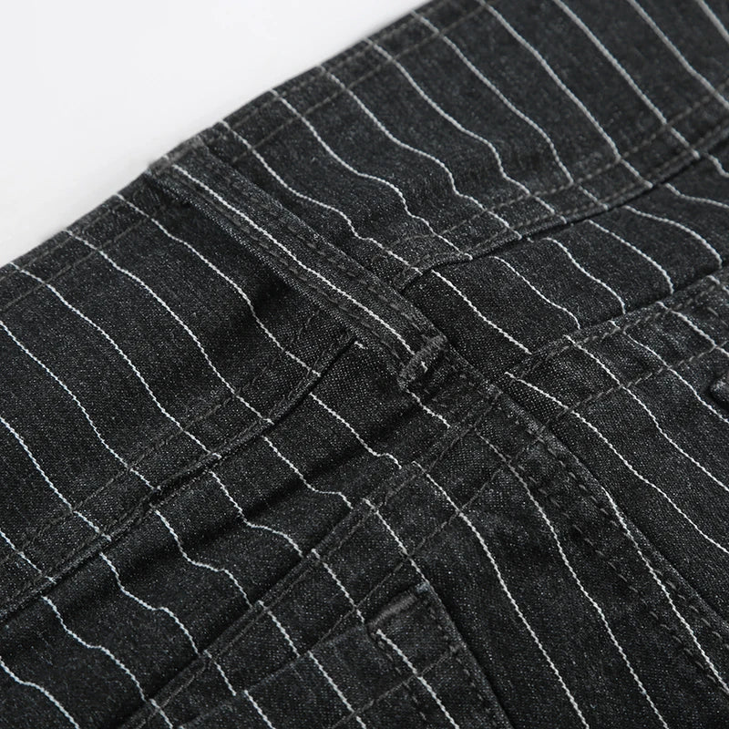 Low-Rise Pinstripe Micro Shorts – Y2K Street Style