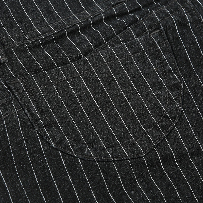 Low-Rise Pinstripe Micro Shorts – Y2K Street Style