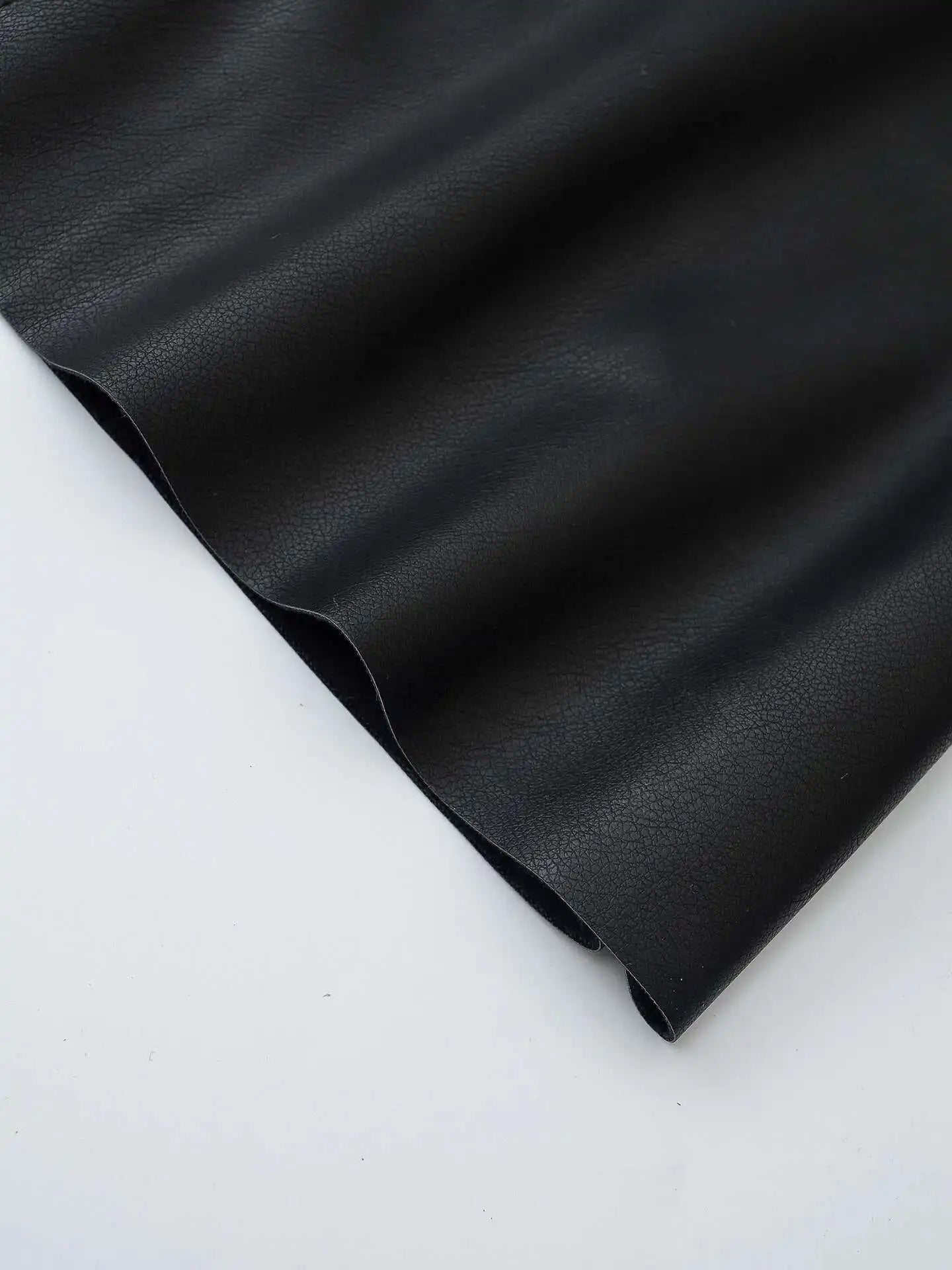 Asymmetric Zip Black Leather Jacket