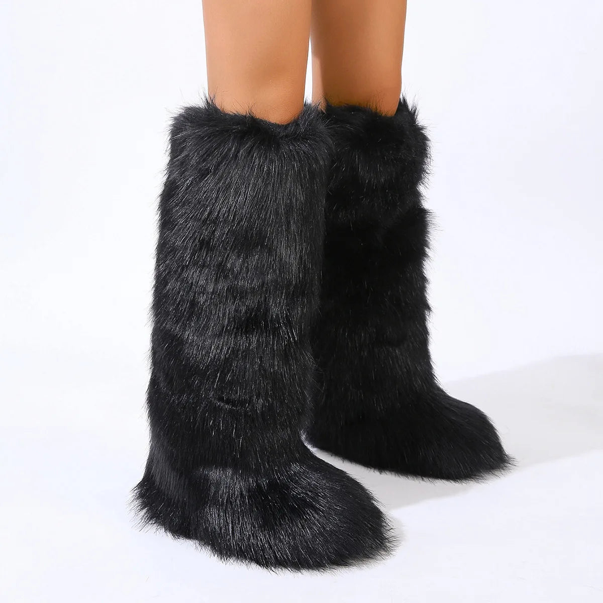 Faux Fur Long Boots