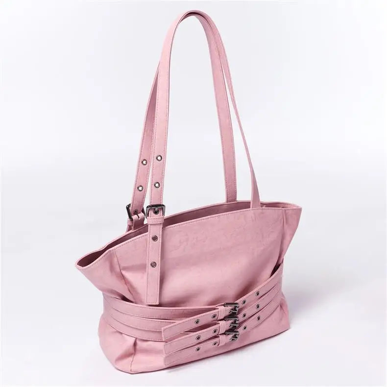 Belt Detail Structured Shoulder Bag