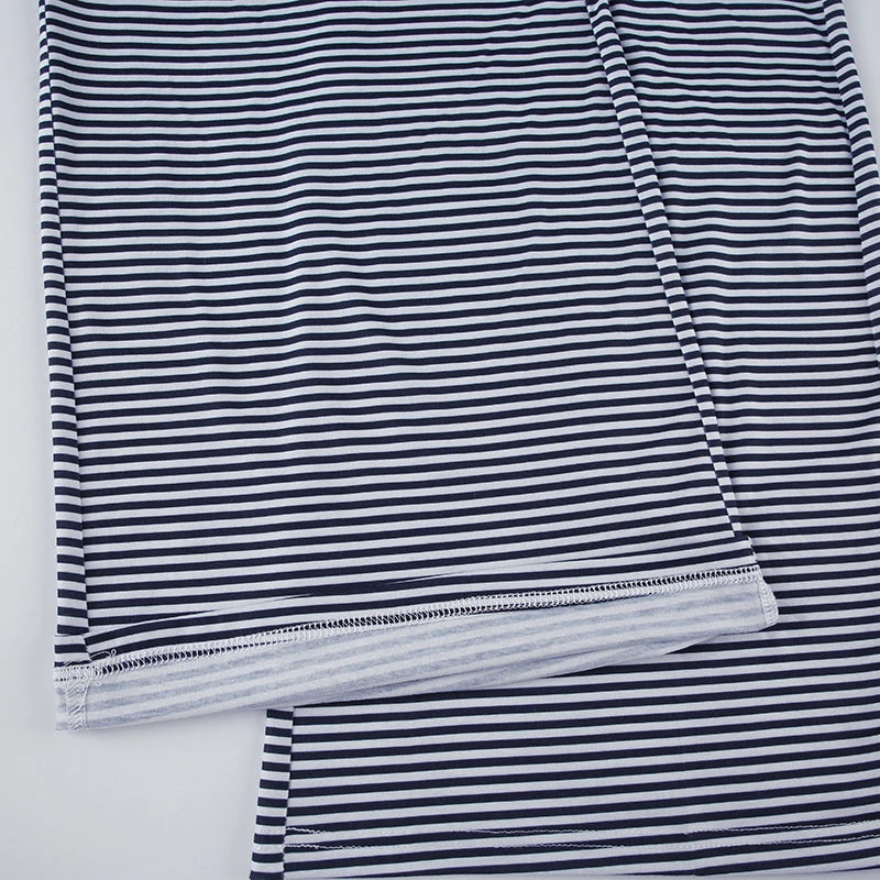Black & White Striped Wide-Leg Pants