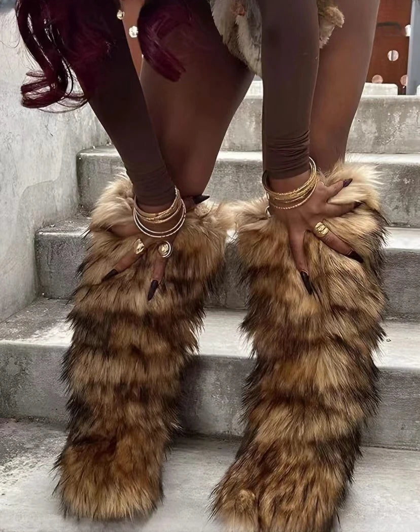 Faux Fur Long Boots