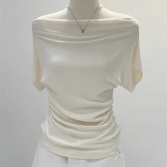 Elegant Off-Shoulder Ruched Top