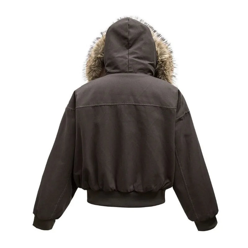 Fur Hood Winter Bomber Jacket
