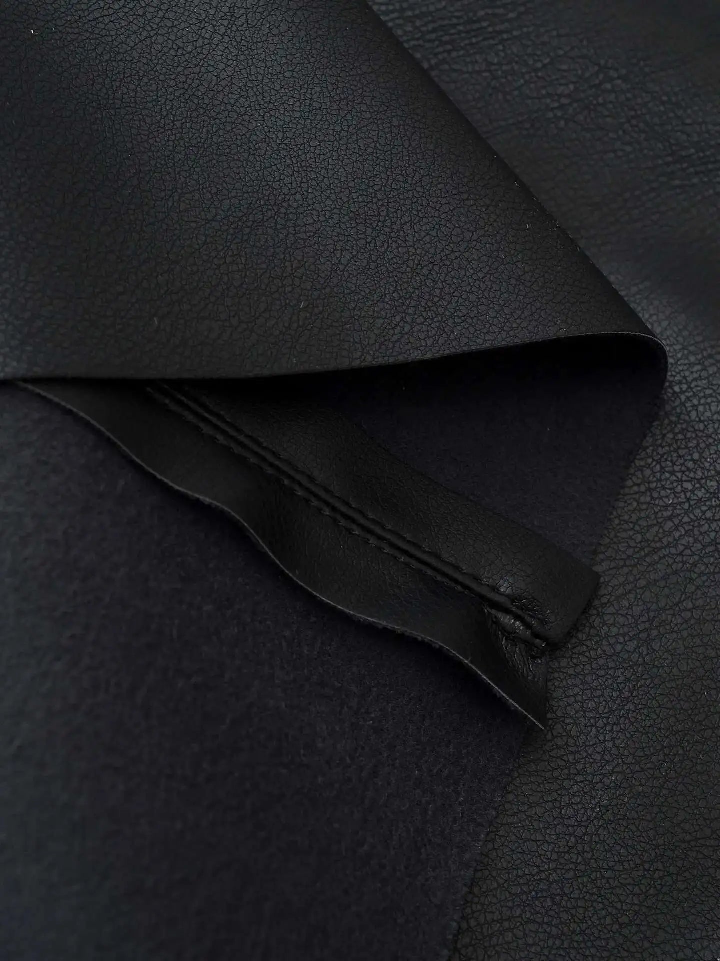 Asymmetric Zip Black Leather Jacket