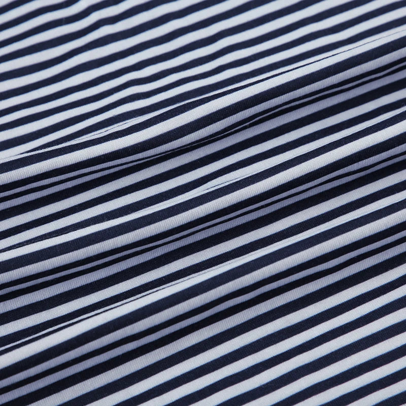 Black & White Striped Wide-Leg Pants