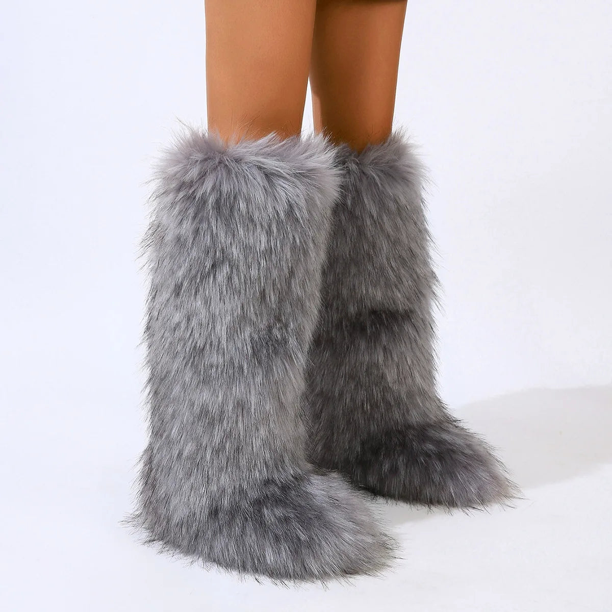 Faux Fur Long Boots