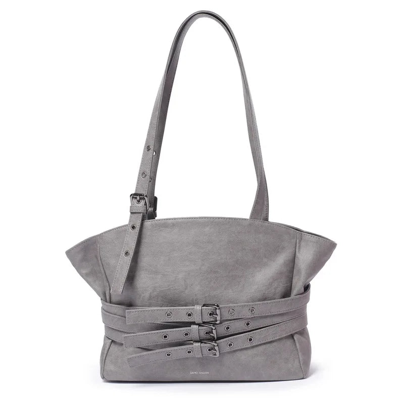 Belt Detail Structured Shoulder Bag