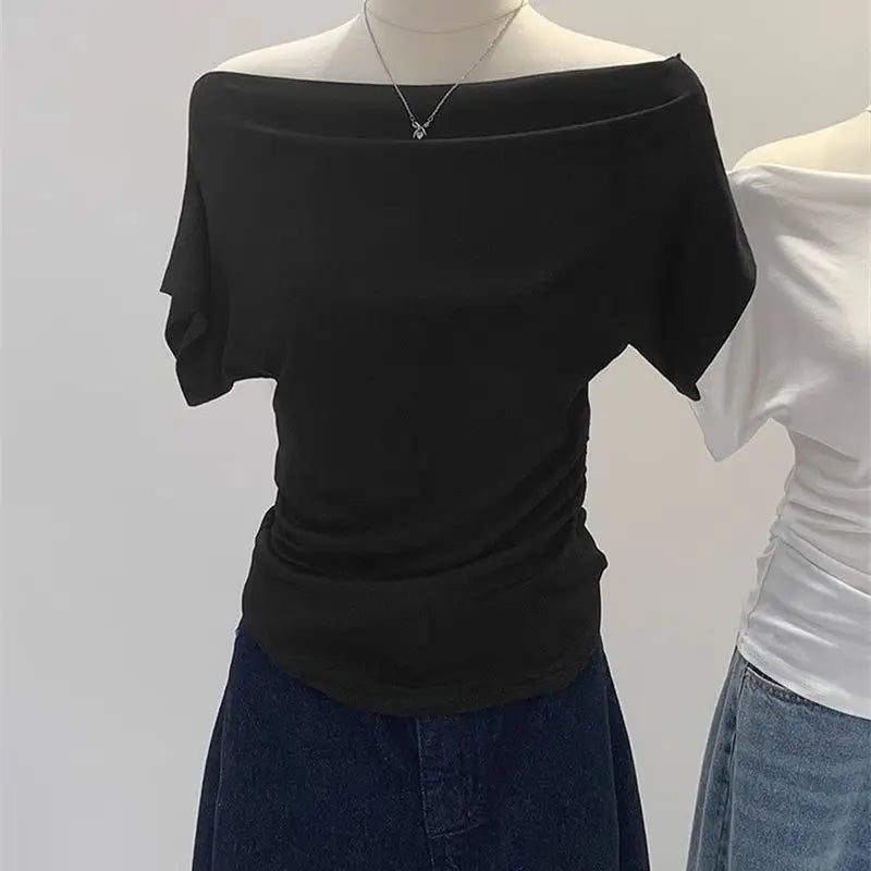 Elegant Off-Shoulder Ruched Top