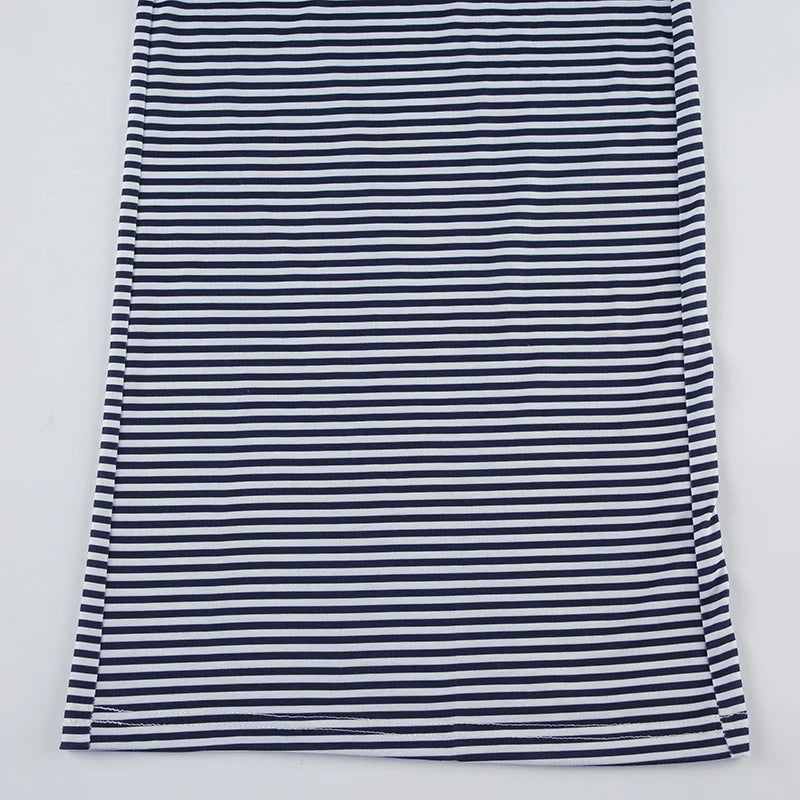 Black & White Striped Wide-Leg Pants