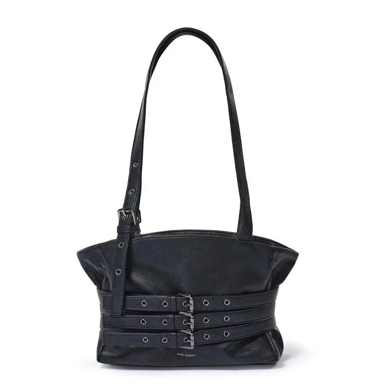 Belt Detail Structured Shoulder Bag