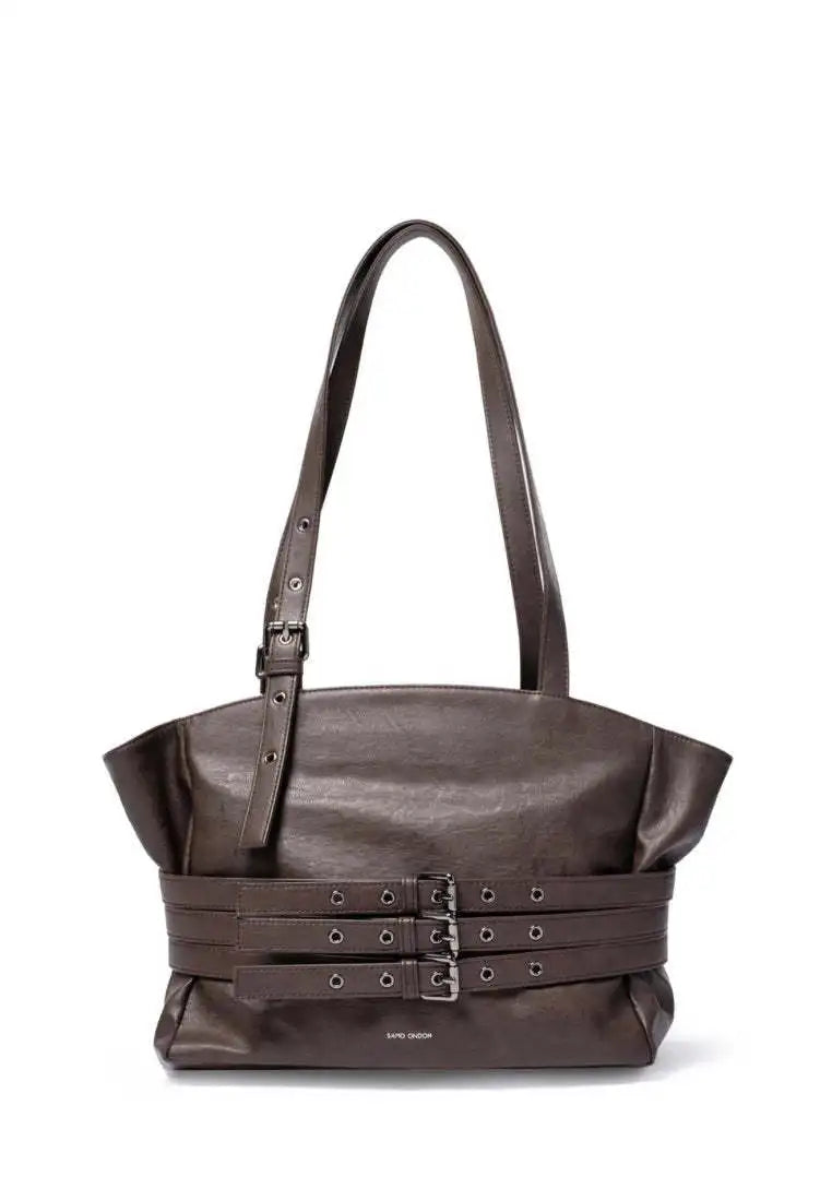 Belt Detail Structured Shoulder Bag