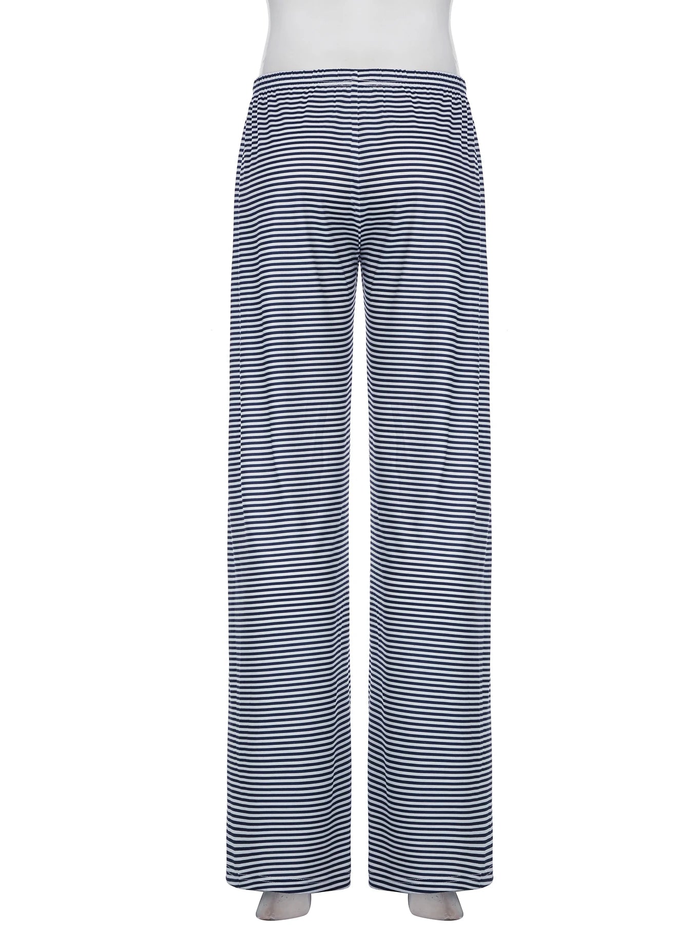 Black & White Striped Wide-Leg Pants