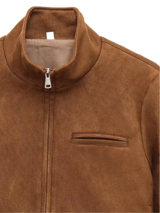 Women’s Faux Suede Cropped Jacket