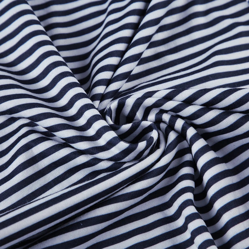 Black & White Striped Wide-Leg Pants