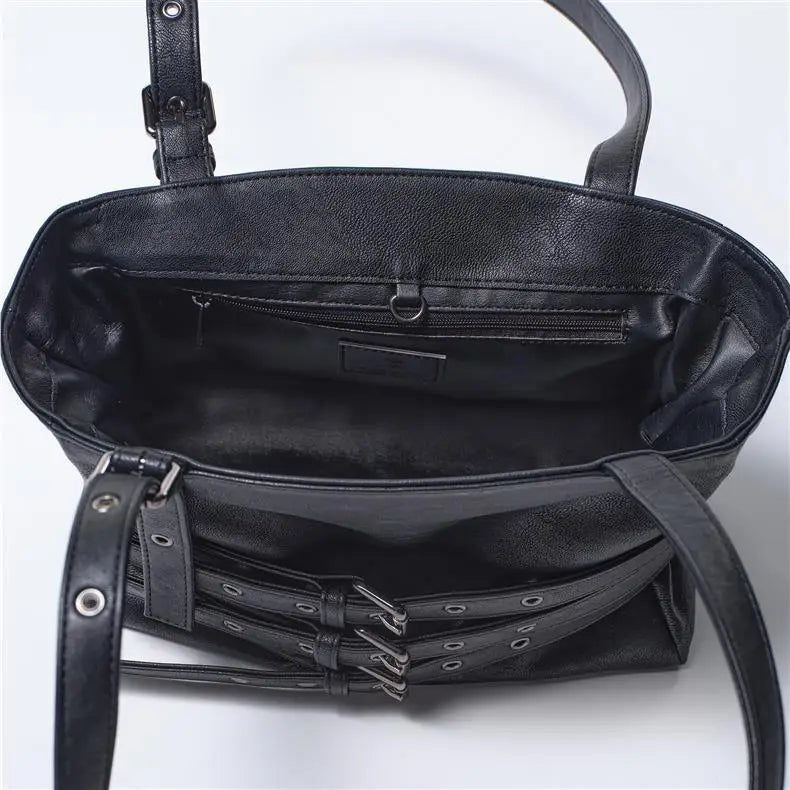 Belt Detail Structured Shoulder Bag