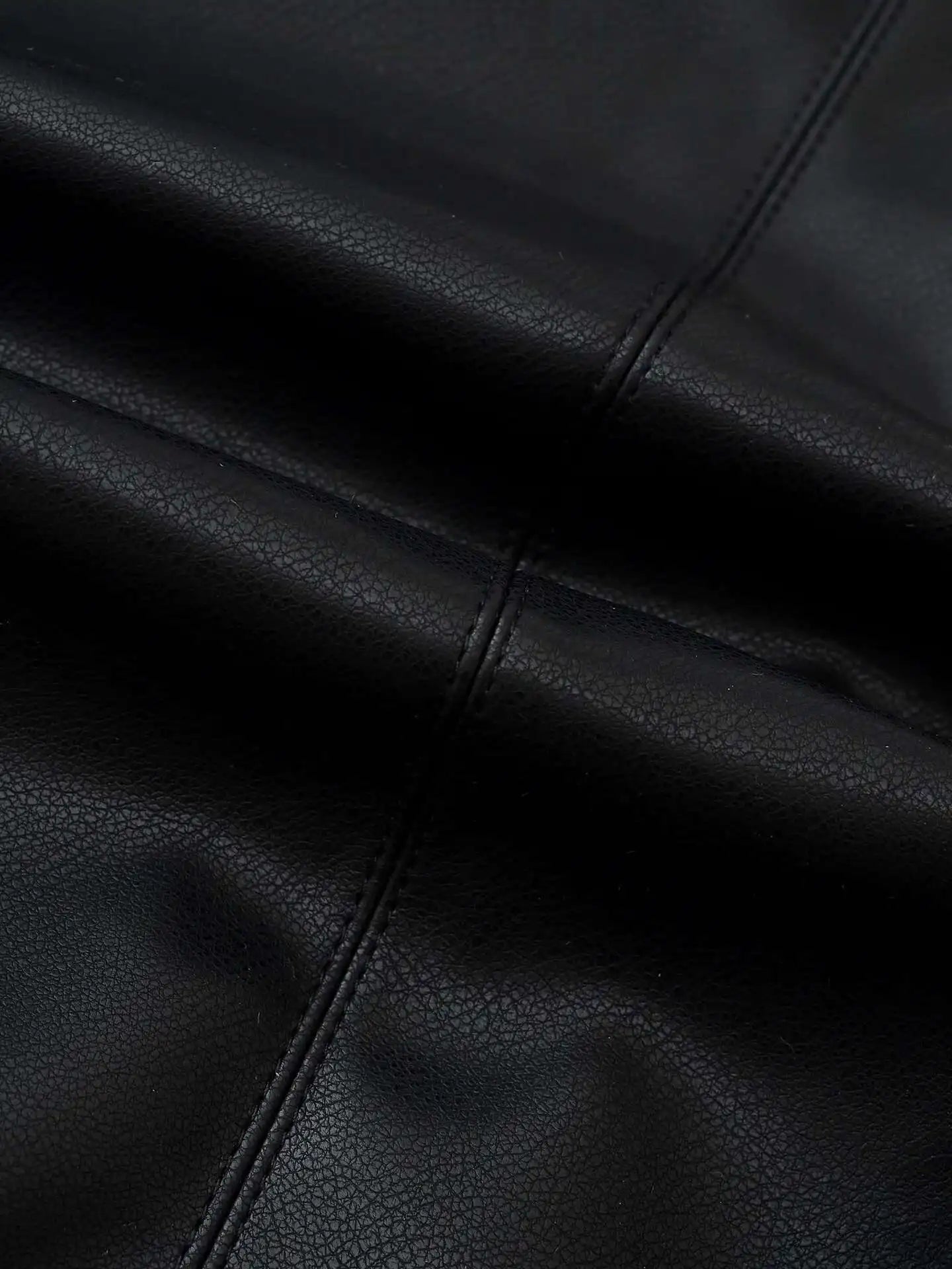 Asymmetric Zip Black Leather Jacket