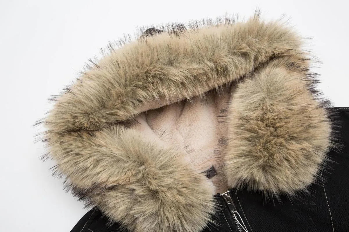 Fur Hood Winter Bomber Jacket