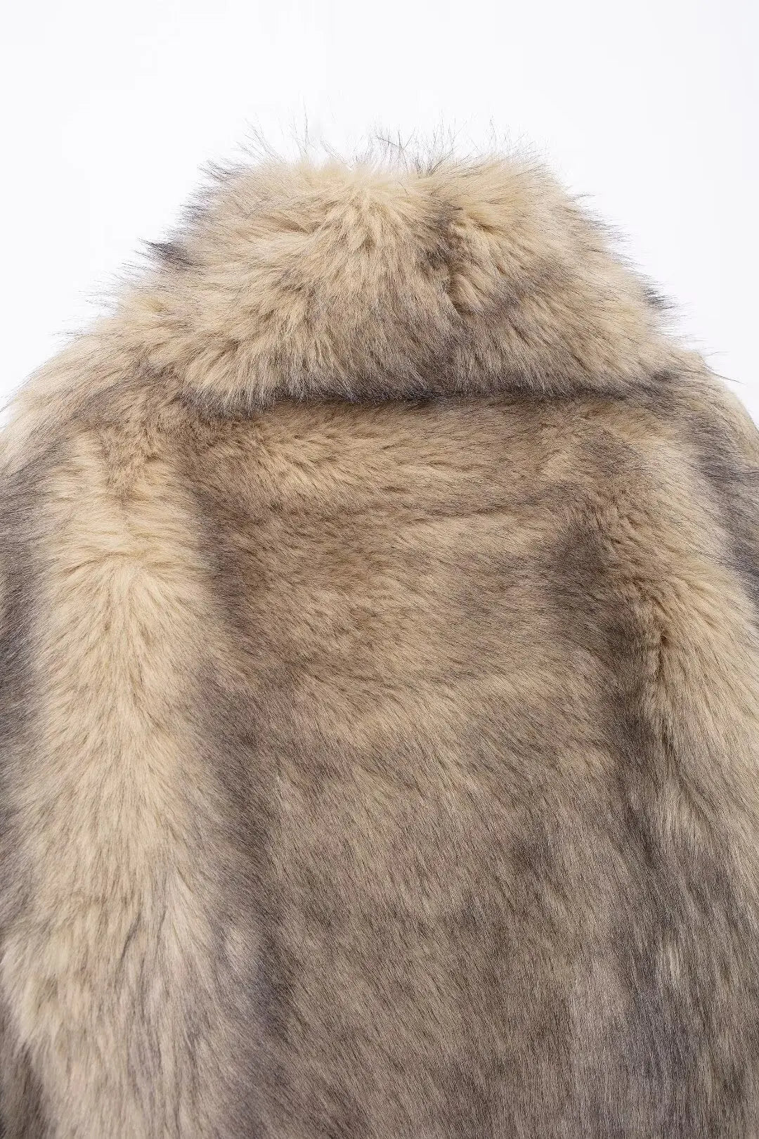 Fake fur high-neck jacket