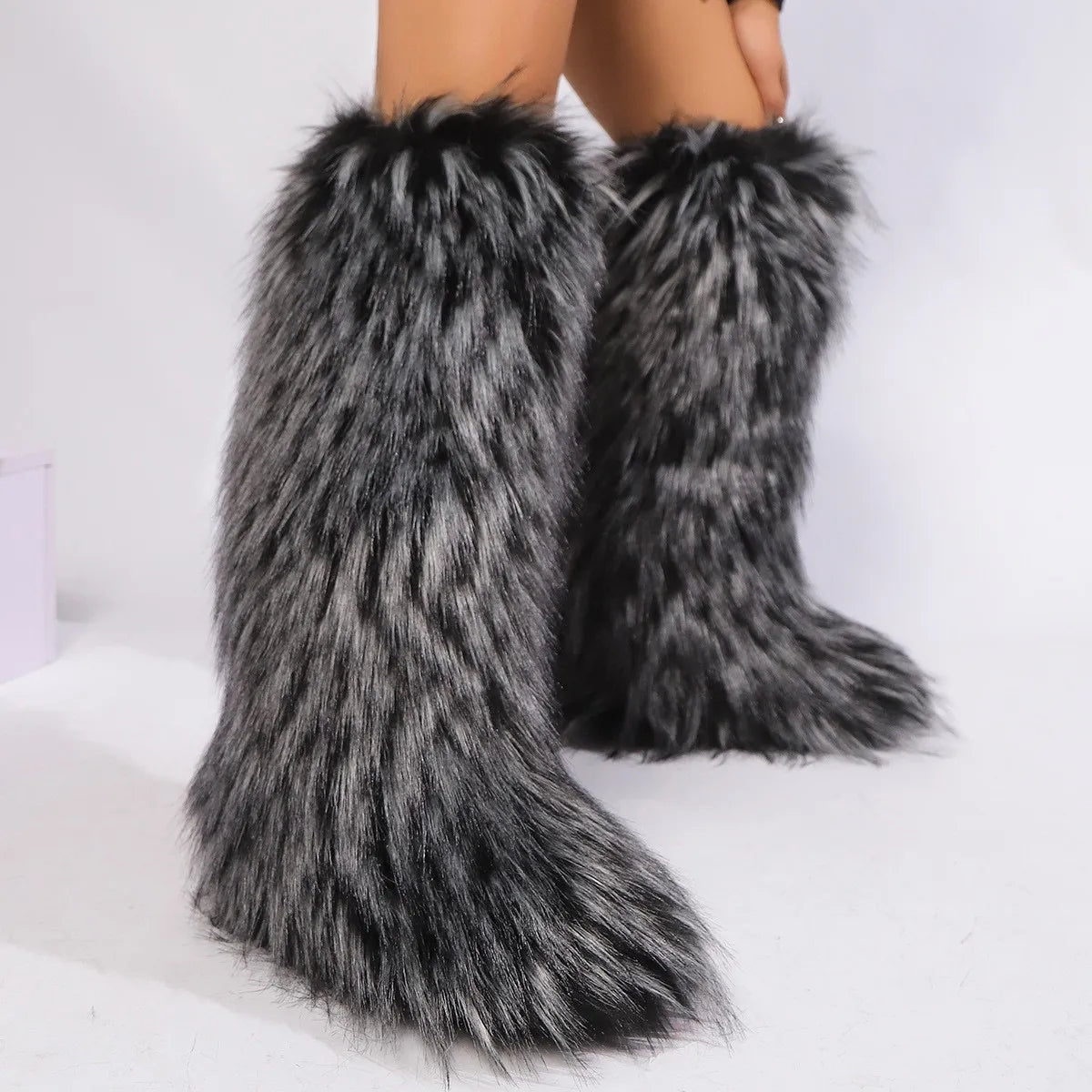 Faux Fur Long Boots