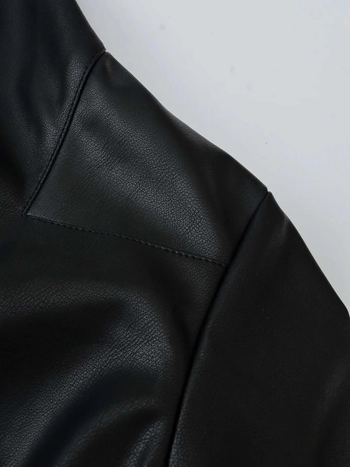 Asymmetric Zip Black Leather Jacket