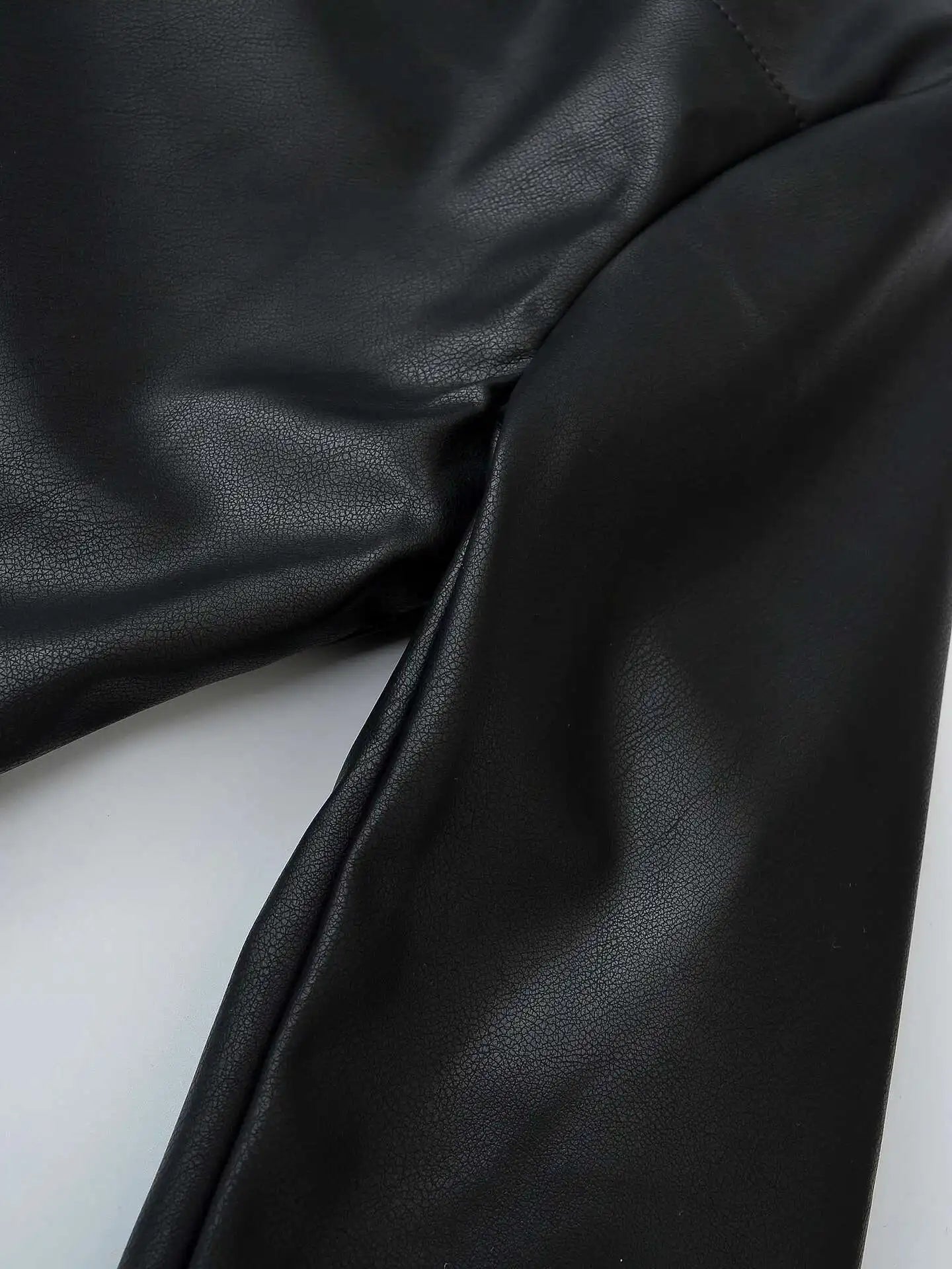 Asymmetric Zip Black Leather Jacket