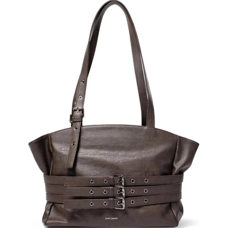 Belt Detail Structured Shoulder Bag